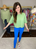 Go Getter Ribbed Leggings in Sonic Blue