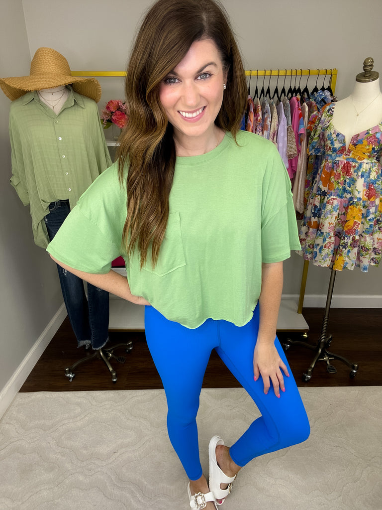 Go Getter Ribbed Leggings in Sonic Blue