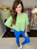 Go Getter Ribbed Leggings in Sonic Blue