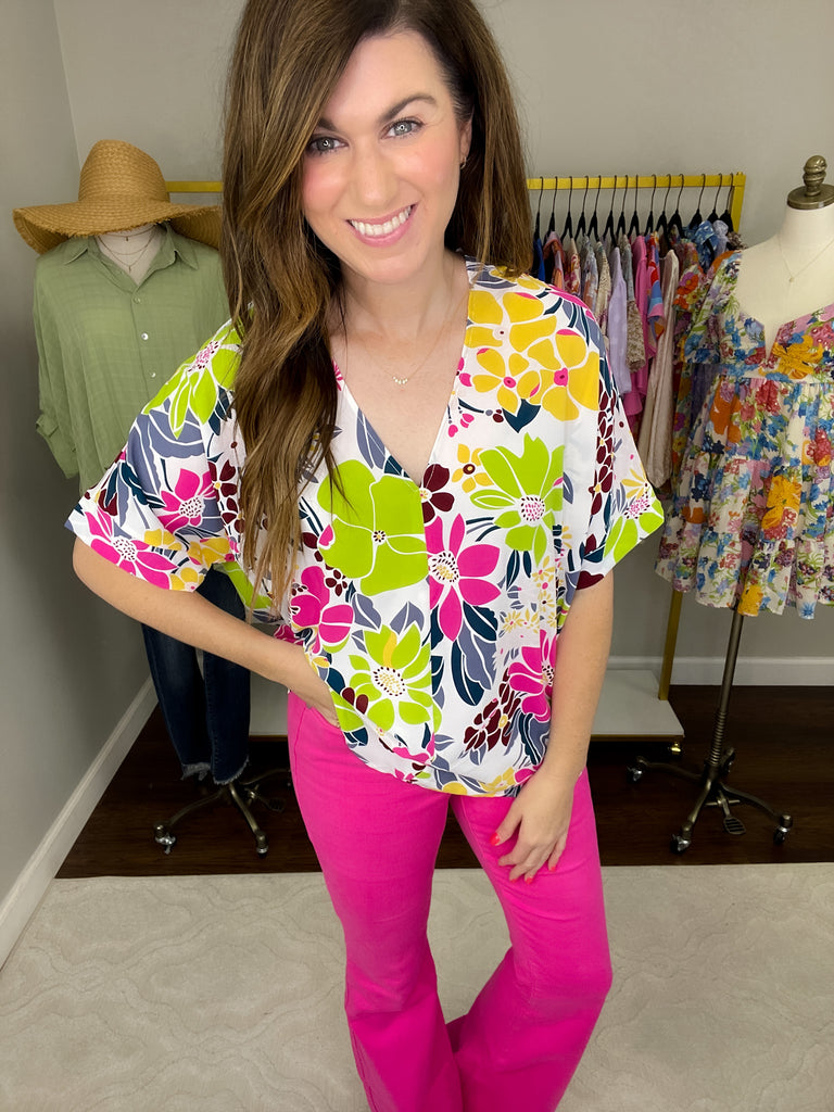 *BELLES & DOORBUSTER* Season of Blooms Top in White