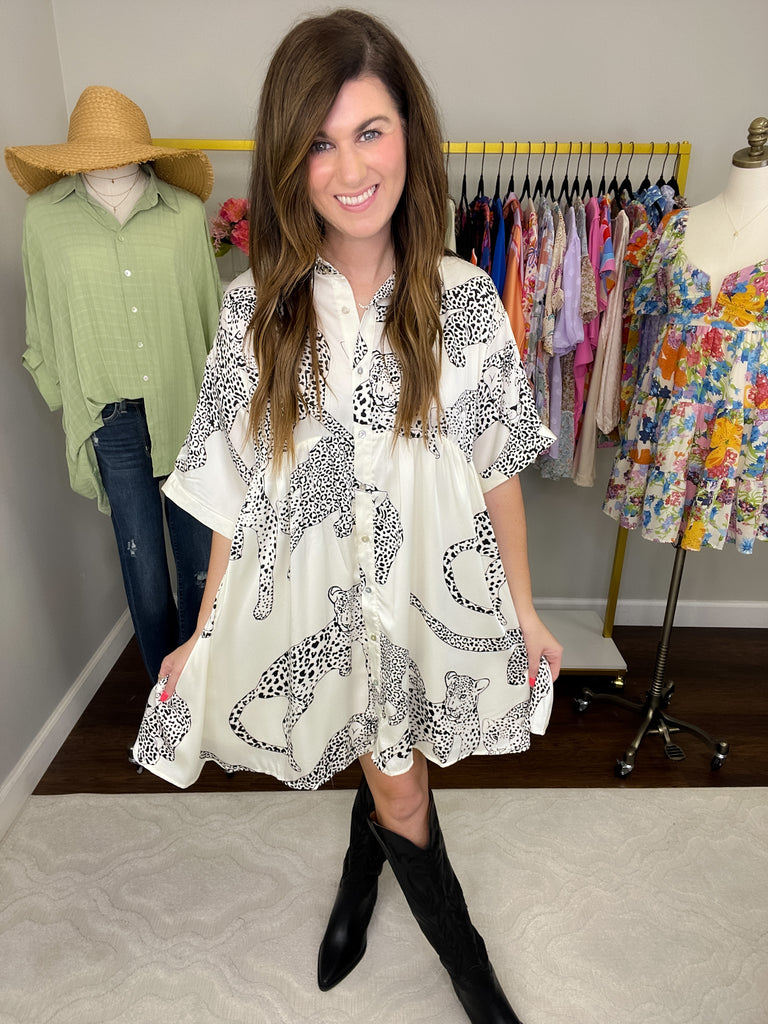 Wild Side Dress in Cream