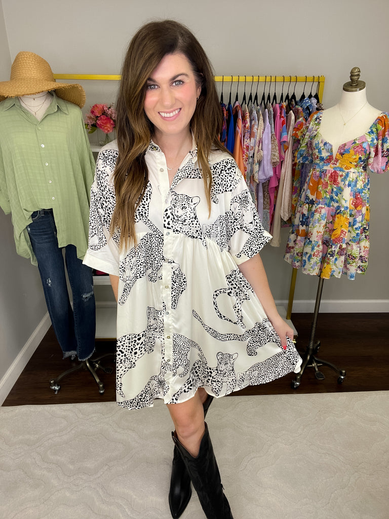 Wild Side Dress in Cream