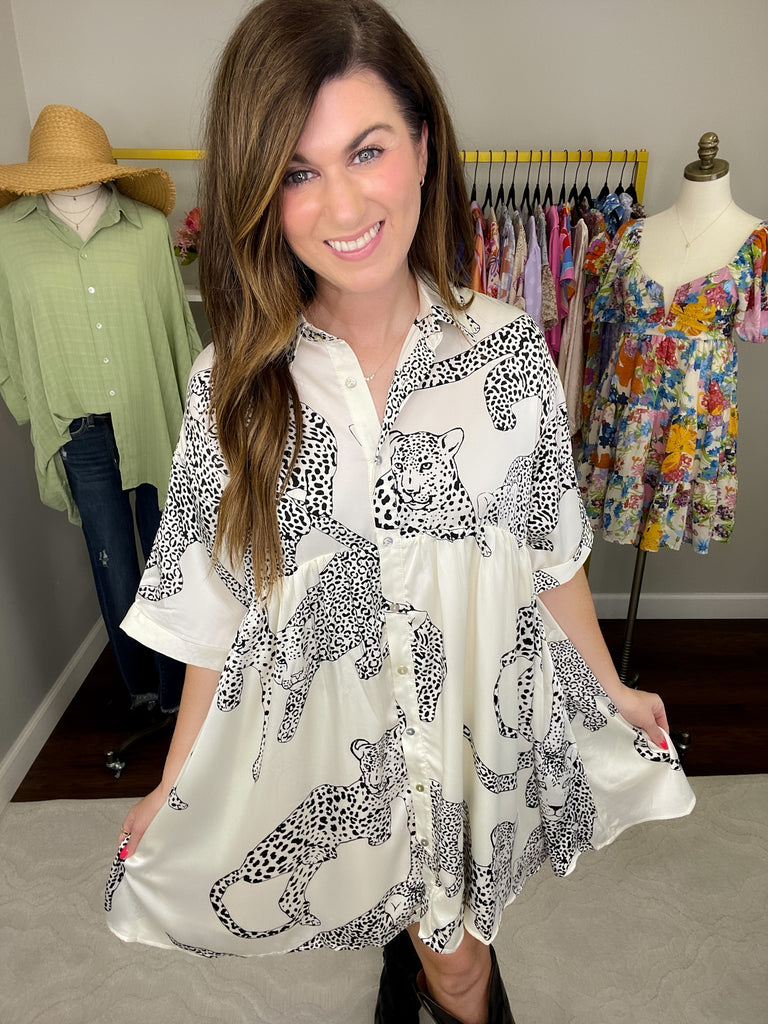 Wild Side Dress in Cream