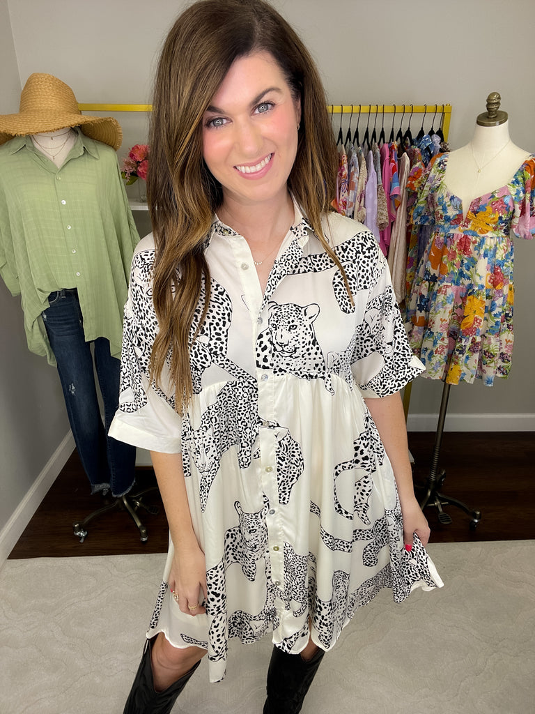 Wild Side Dress in Cream