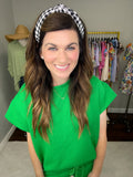 Black and White Gingham Headband