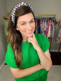 Black and White Gingham Headband
