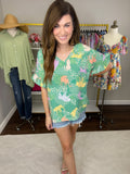 Colorful Safari Top in Green