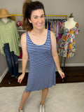 *BELLES & DOORBUSTER* Seeing Clearly Dress in Mustard and Blue
