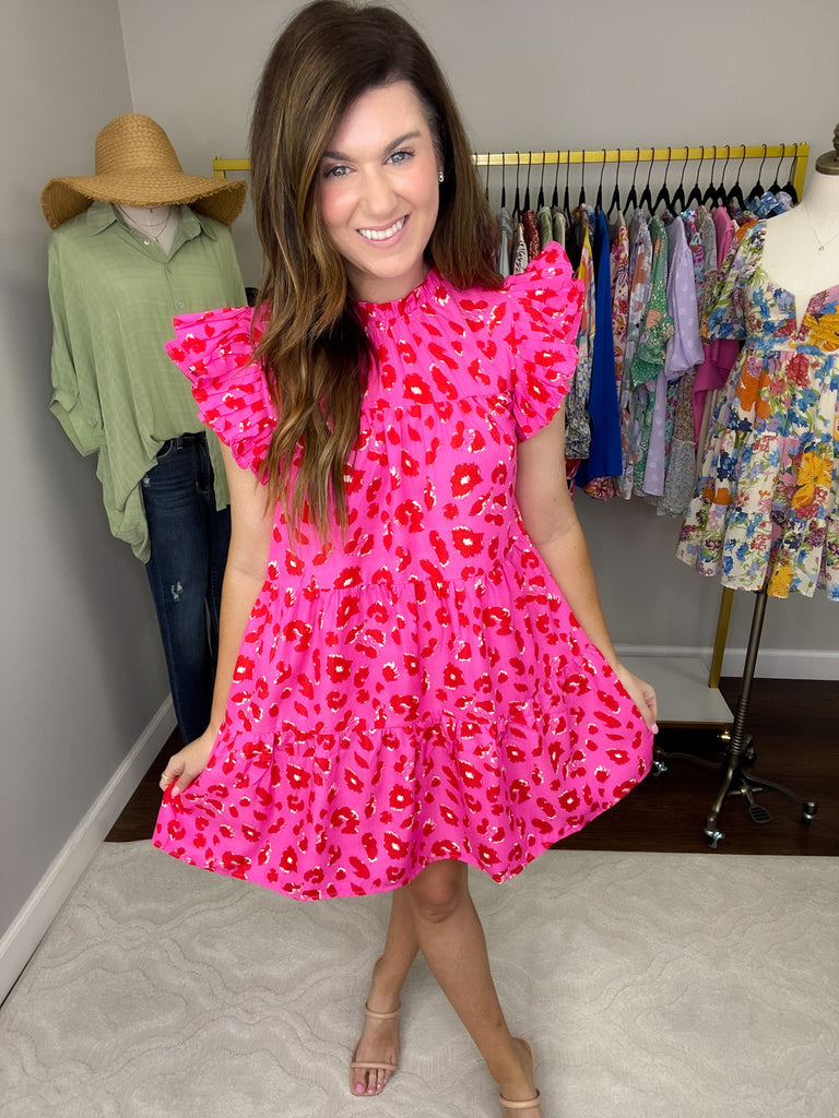 Cecilia Dress in Hot Pink