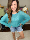 *BELLES & DOORBUSTER* Eye Candy Sweater in Turquoise