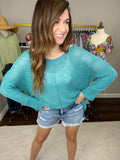 *BELLES & DOORBUSTER* Eye Candy Sweater in Turquoise