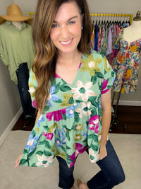SALE! Floral Factor Tiered Top *Final Sale*