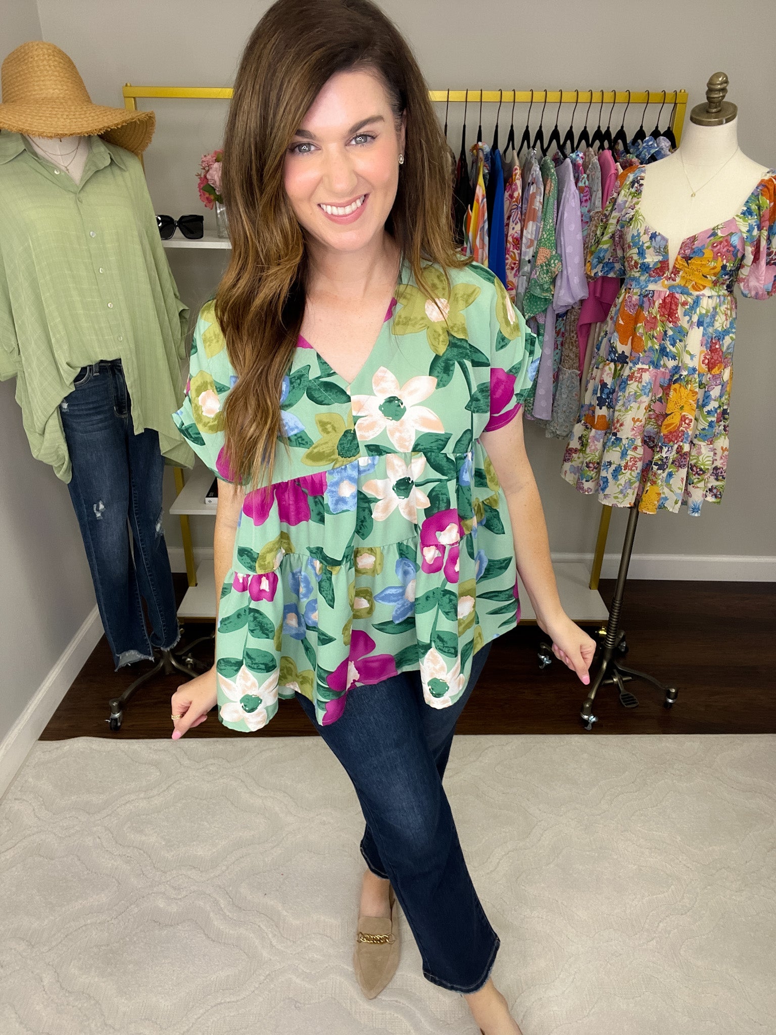 SALE! Floral Factor Tiered Top *Final Sale*