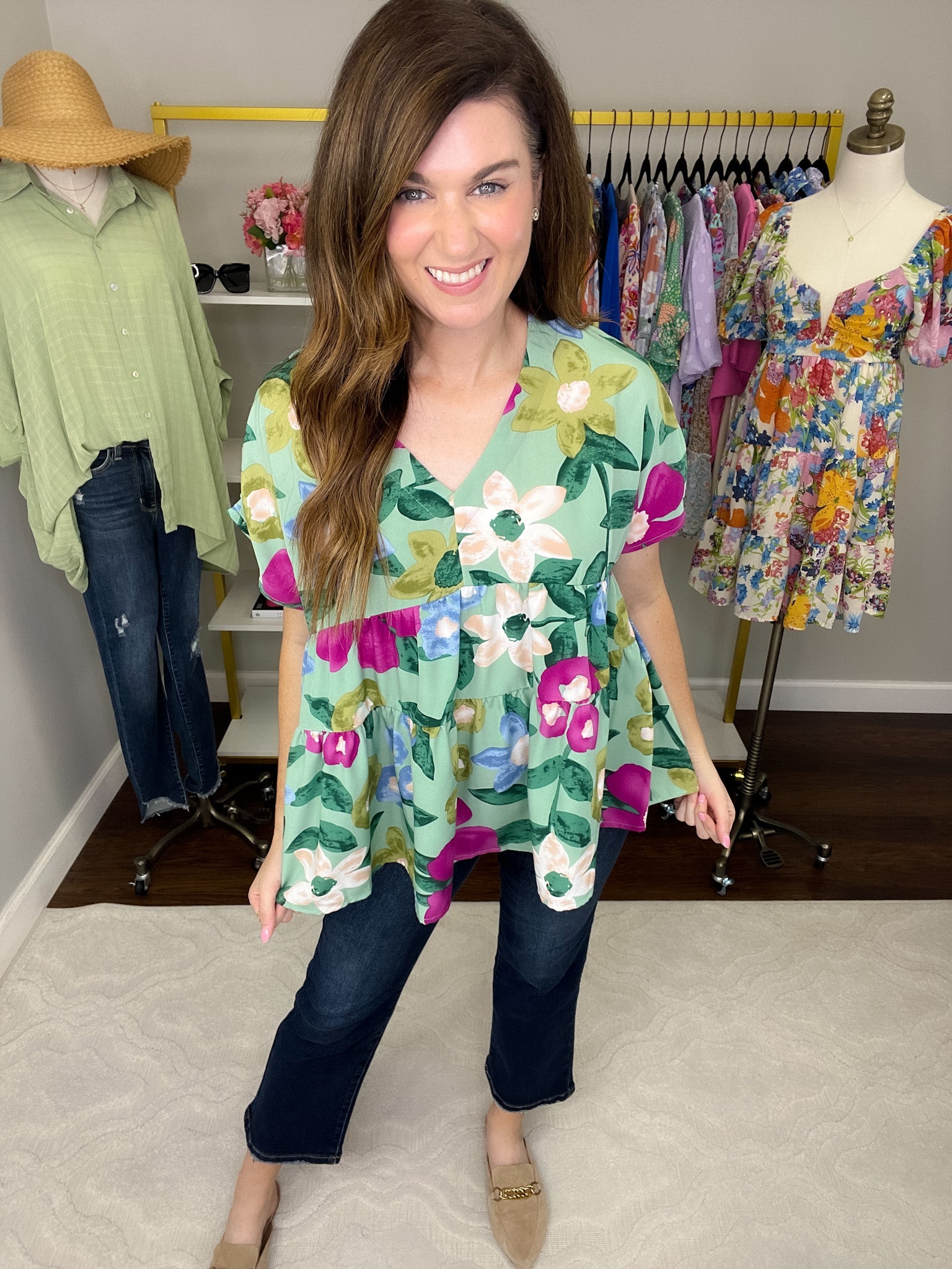 SALE! Floral Factor Tiered Top *Final Sale*