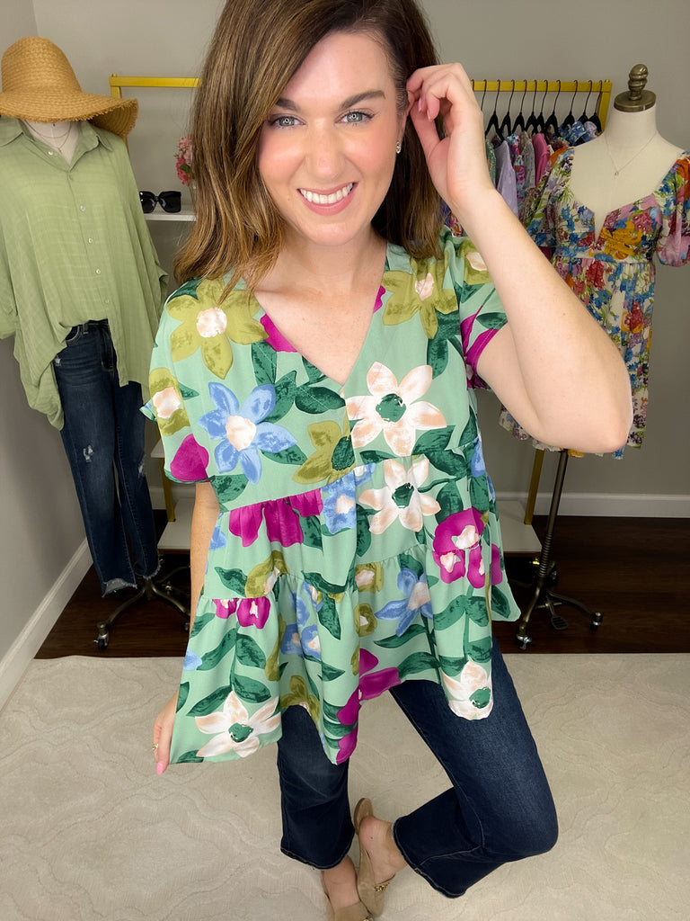 Floral Factor Tiered Top