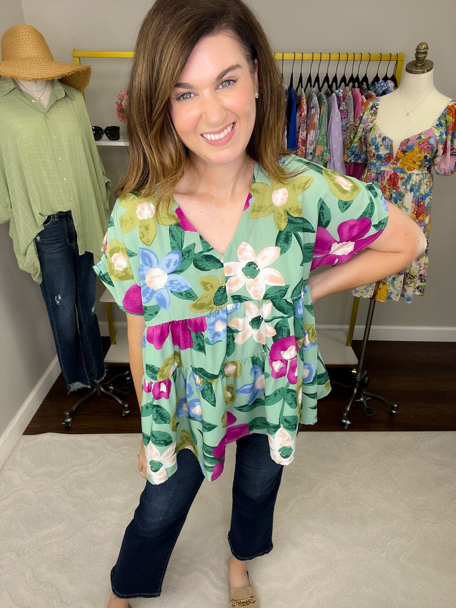 SALE! Floral Factor Tiered Top *Final Sale*