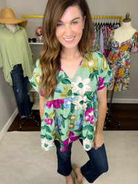 SALE! Floral Factor Tiered Top *Final Sale*