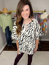 Stripe a Pose Top in Ecru