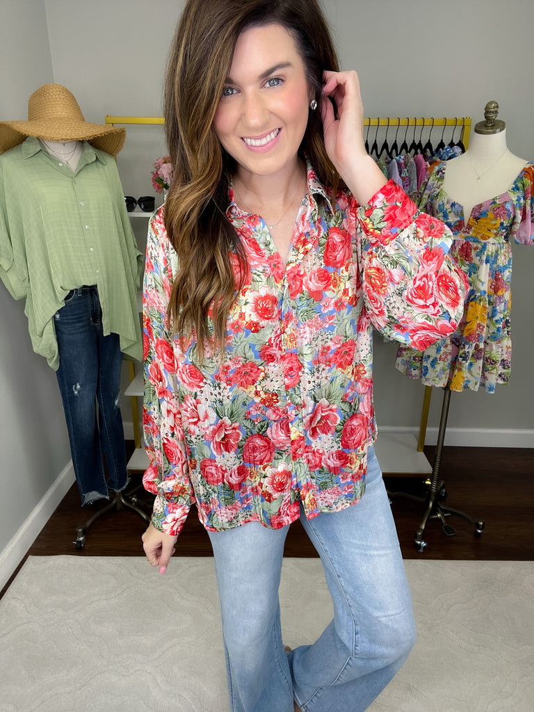 Charisma Floral Button Down