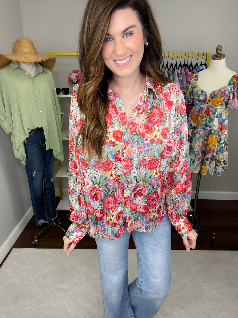 Charisma Floral Button Down