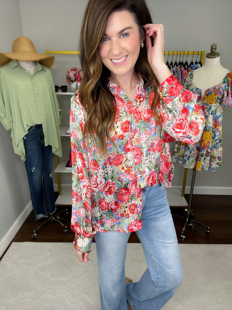 Charisma Floral Button Down