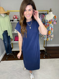 Lazy Day Midi Dress in Navy