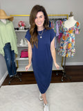 Lazy Day Midi Dress in Navy