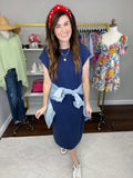 Lazy Day Midi Dress in Navy