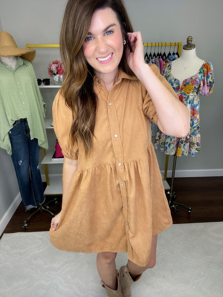 Share the Joy Dress in Camel