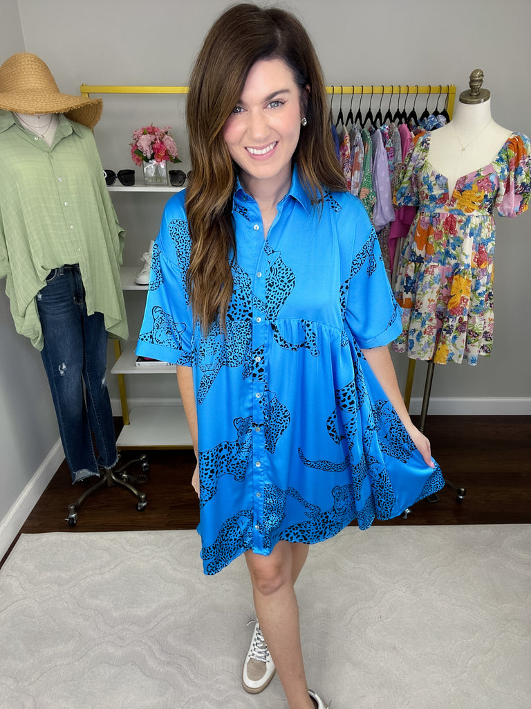 Wild Side Dress in Blue