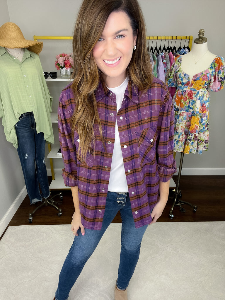 SALE! Fall Fields Plaid Button Down