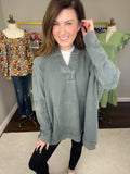 Mono B Fall Road Trip Hooded Pullover in Evergreen