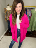 Making Room for You Cardigan in Hot Pink