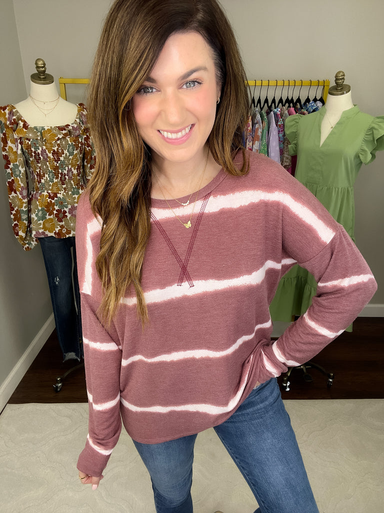 *BELLES & DOORBUSTER* Arden Top in Burgundy
