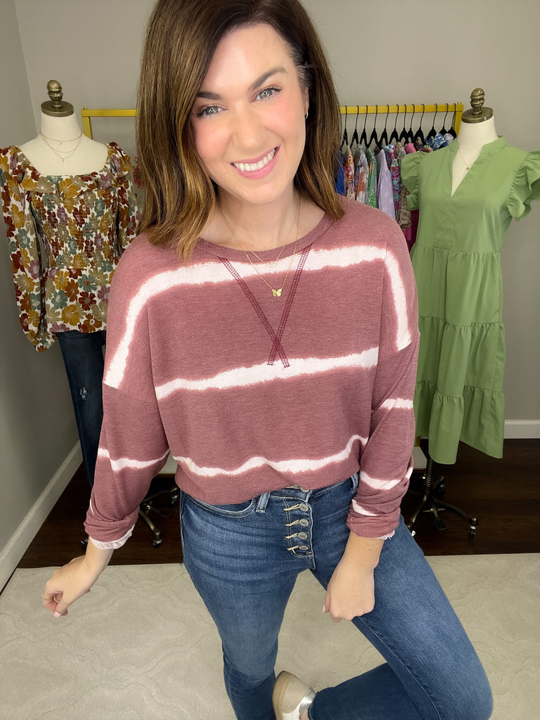 *BELLES & DOORBUSTER* Arden Top in Burgundy