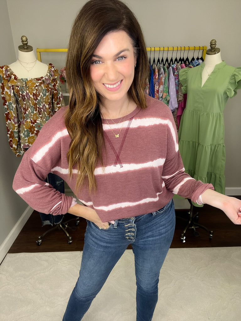 *BELLES & DOORBUSTER* Arden Top in Burgundy