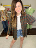Truly Talented Plaid Button Down in Olive