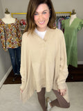 Mono B Fall Road Trip Hooded Pullover in Taupe