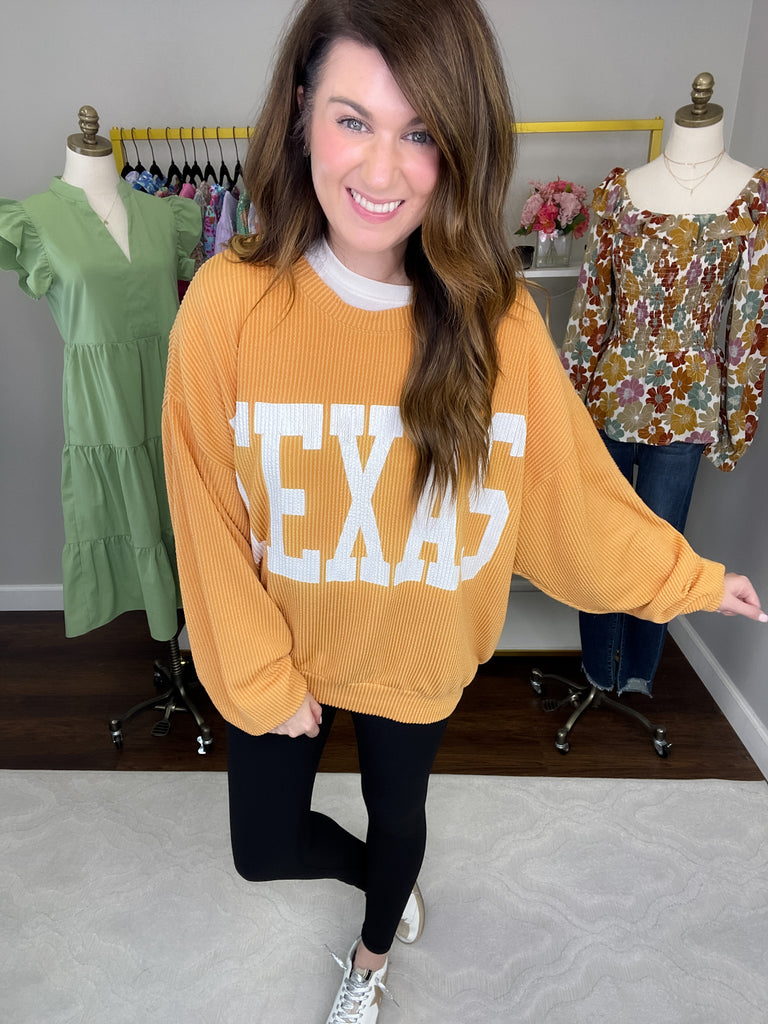 Texas Corded Pullover in Spice