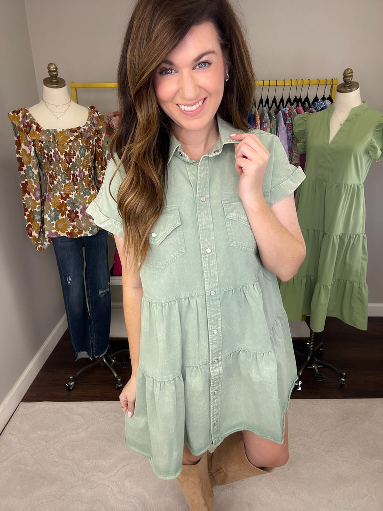 Gone Country Dress in Seafoam
