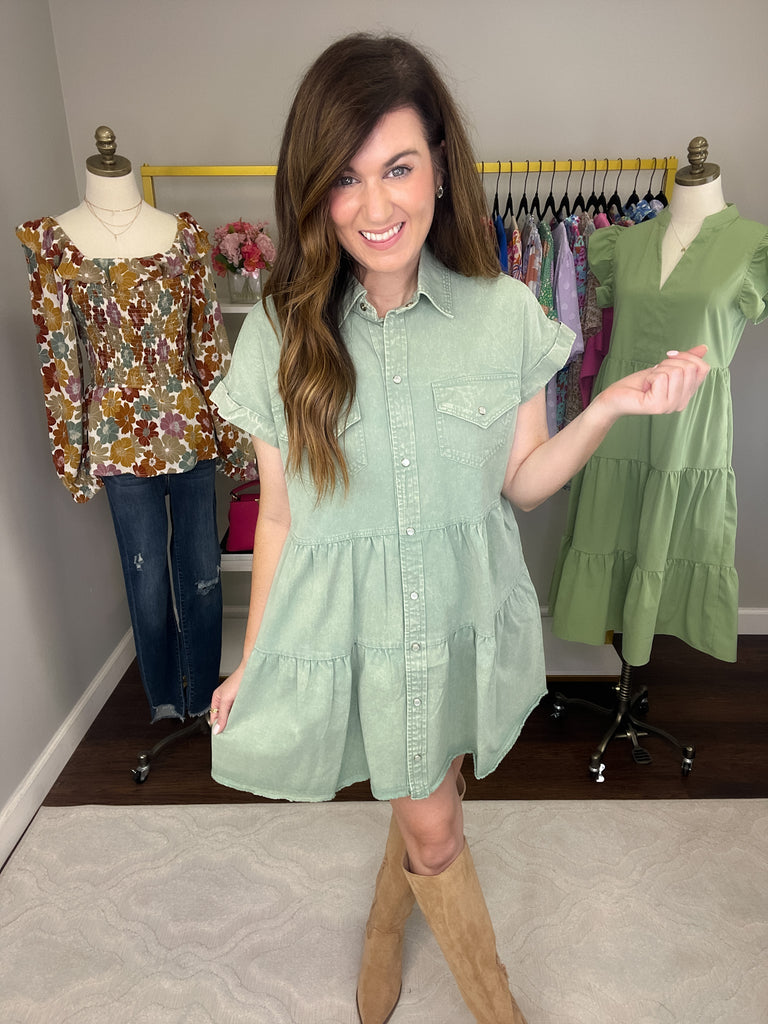 Gone Country Dress in Seafoam