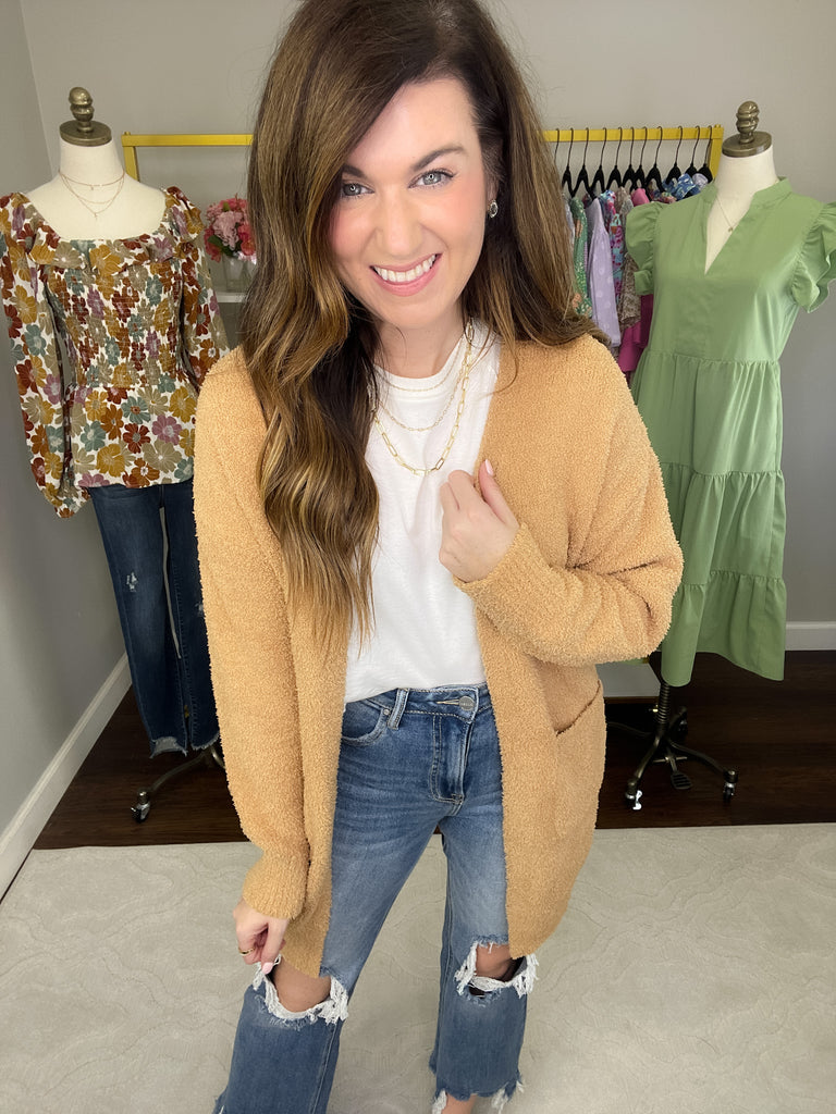 Time to Smile Cardigan in Camel