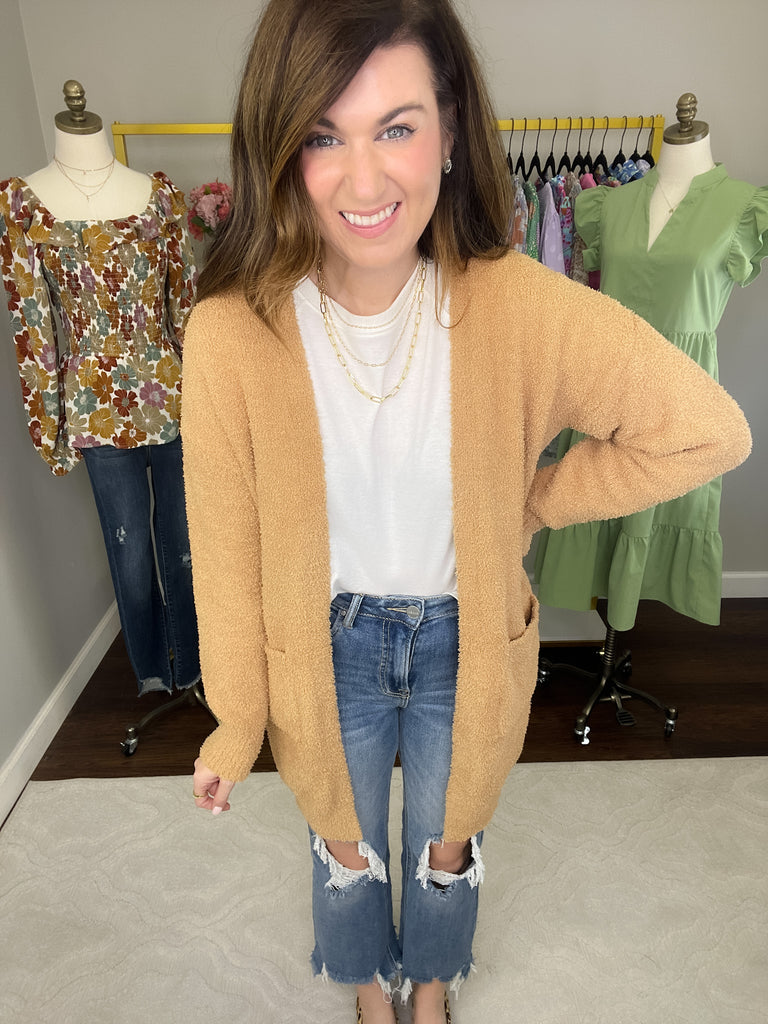 Time to Smile Cardigan in Camel