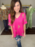 Ready to Pounce Tee in Fuchsia