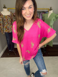 Ready to Pounce Tee in Fuchsia