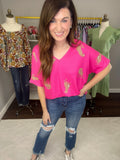 Ready to Pounce Tee in Fuchsia