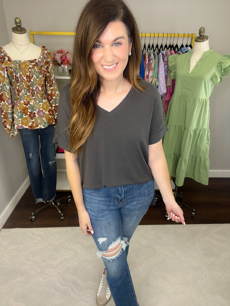 *BELLES & DOORBUSTER* Fall Bright Side V-Neck Tees