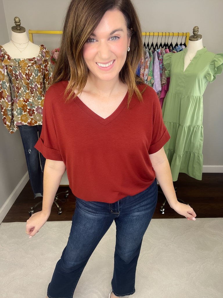 *BELLES & DOORBUSTER* Fall Bright Side V-Neck Tees