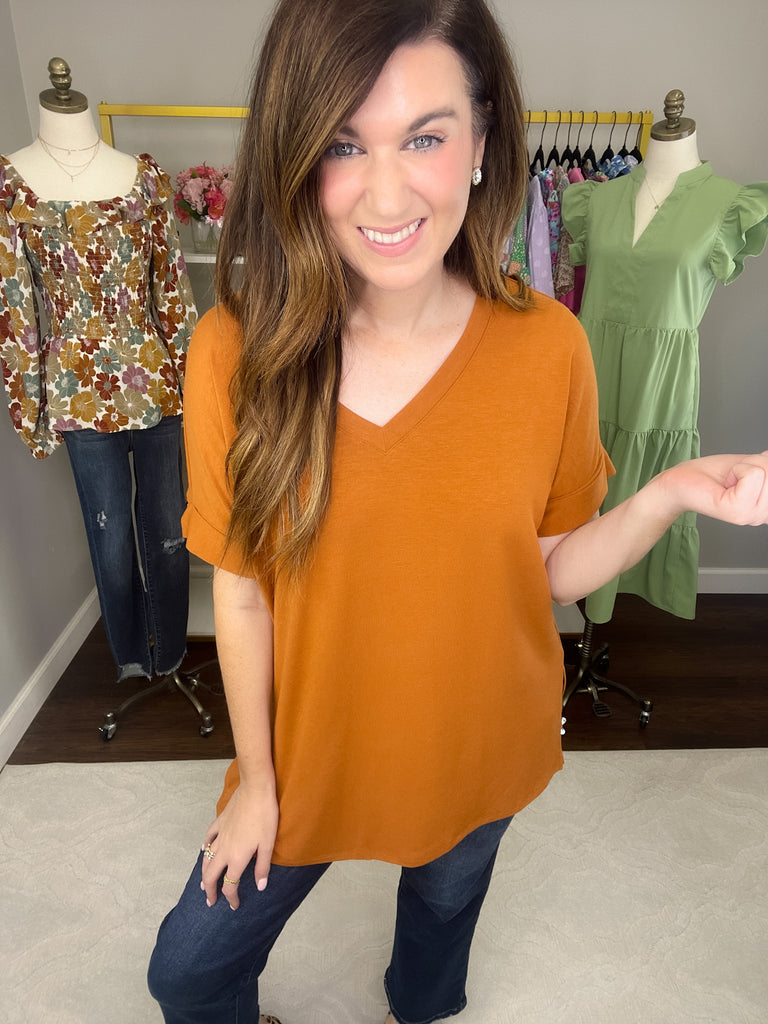 *BELLES & DOORBUSTER* Fall Bright Side V-Neck Tees