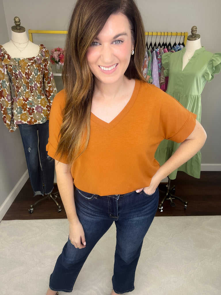 *BELLES & DOORBUSTER* Fall Bright Side V-Neck Tees
